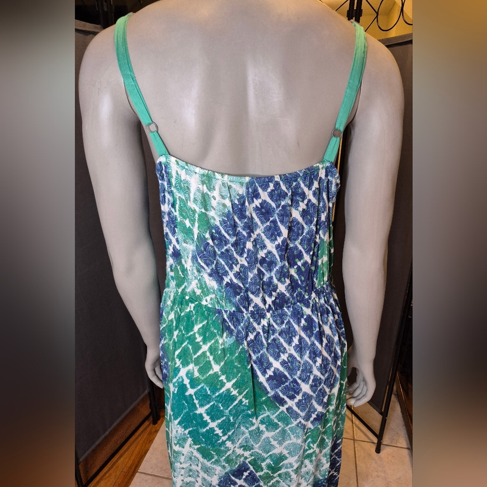 Nine West Blue and Green Patterned Maxi Dress - Picture 7 of 15